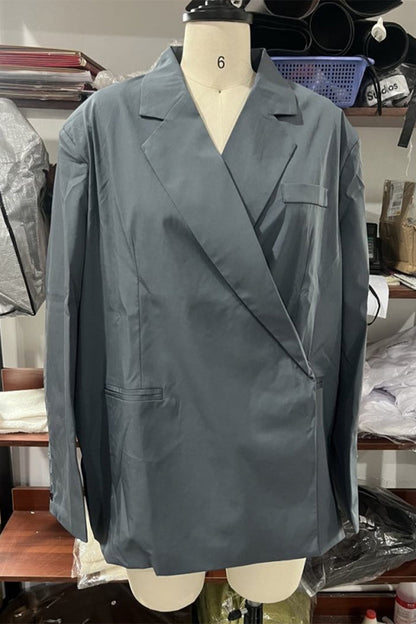 Prenda exterior informal con bolsillos, cordones y cuello vuelto (3 colores)