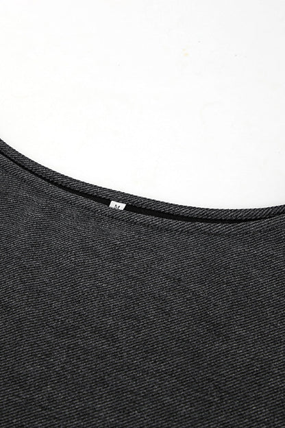 Casual Street Irregular Potholes Oblique Collar Tops