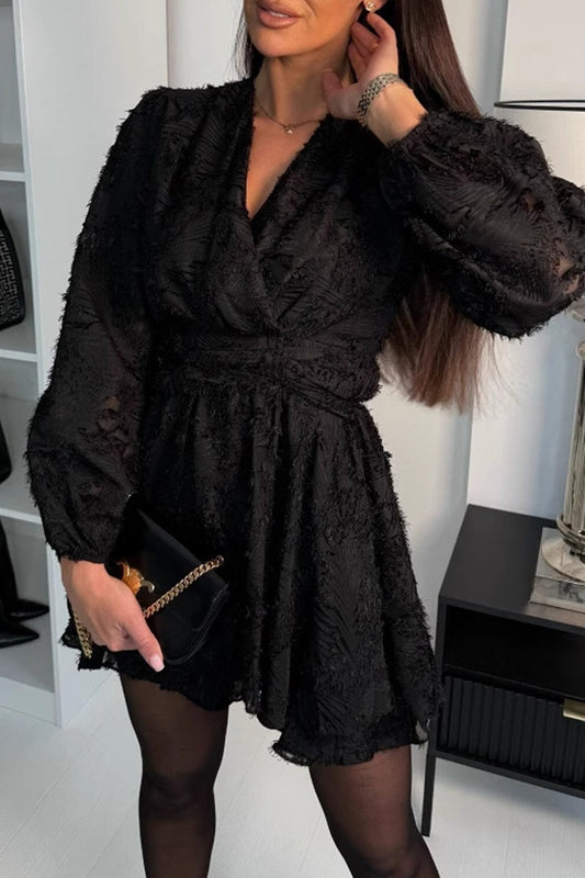 Sexy Cut Out Bow Decor V Neck A Line Dresses