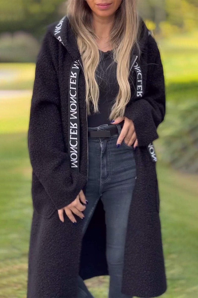 Casual Pocket Patchwork Zipper Hooded Outerwear(6 Colors)