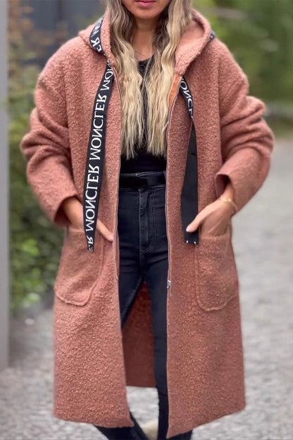 Casual Pocket Patchwork Zipper Hooded Outerwear(6 Colors)