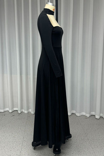 Sexy Hollow Out Turtleneck A Line Dresses