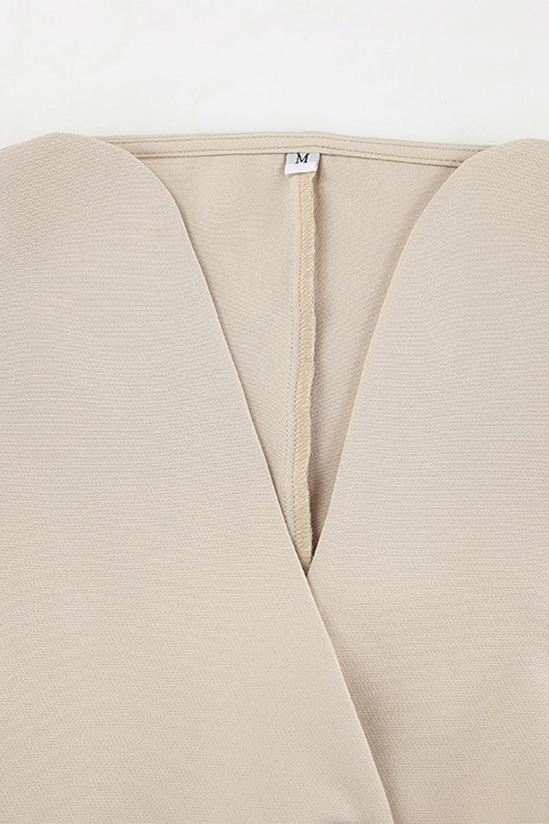 Conjunto informal de dos piezas con cuello en V, manga corta y bolsillos con botones para la calle