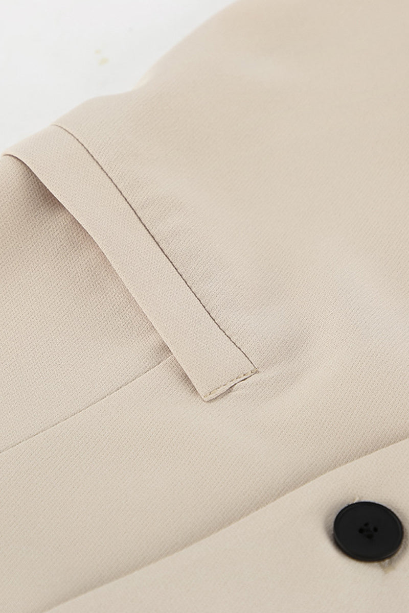 Conjunto informal de dos piezas con cuello en V, manga corta y bolsillos con botones para la calle