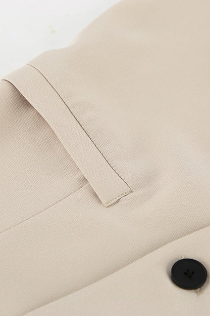 Conjunto informal de dos piezas con cuello en V, manga corta y bolsillos con botones para la calle