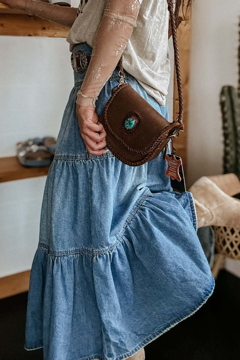 Casual Street Distressed Buckle Loose High Waist Type A Patchwork Bottoms