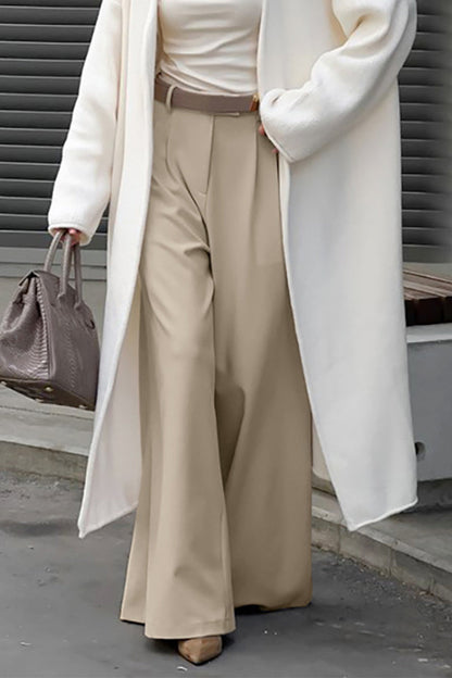 Casual Street Patchwork Loose High Waist Wide Leg Bottoms(No waist belt)