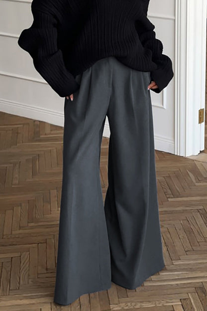 Casual Street Patchwork Loose High Waist Wide Leg Bottoms(No waist belt)