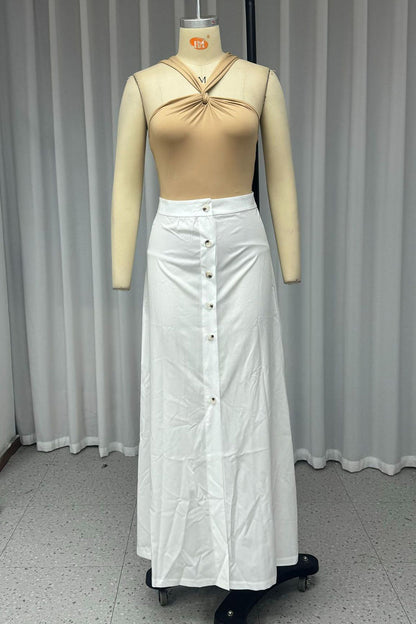 Casual Buckle Halter Sleeveless Two Pieces