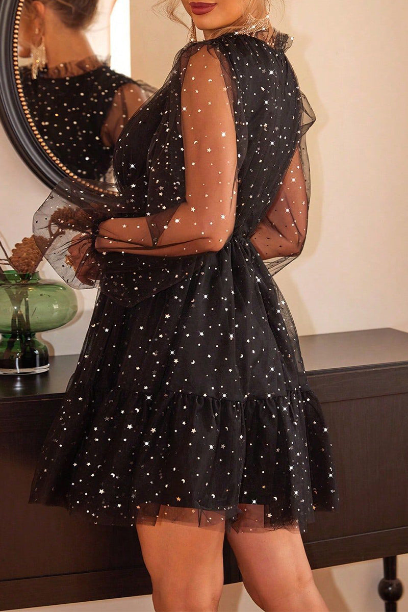 Prom Elegant Sequins Mesh O Neck Evening Dresses(3 Colors)