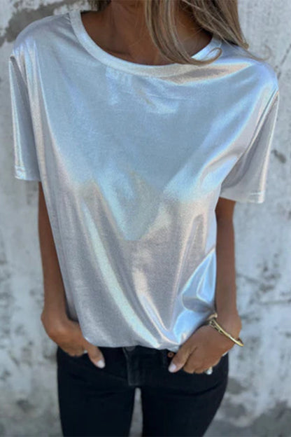 Camisetas casuales de cuello redondo en color liso (5 colores)