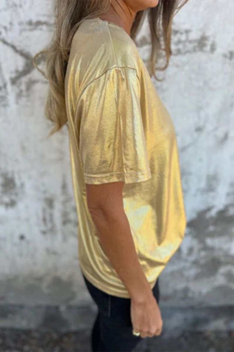 Camisetas casuales de cuello redondo en color liso (5 colores)