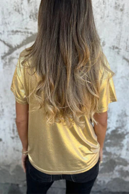 Camisetas casuales de cuello redondo en color liso (5 colores)