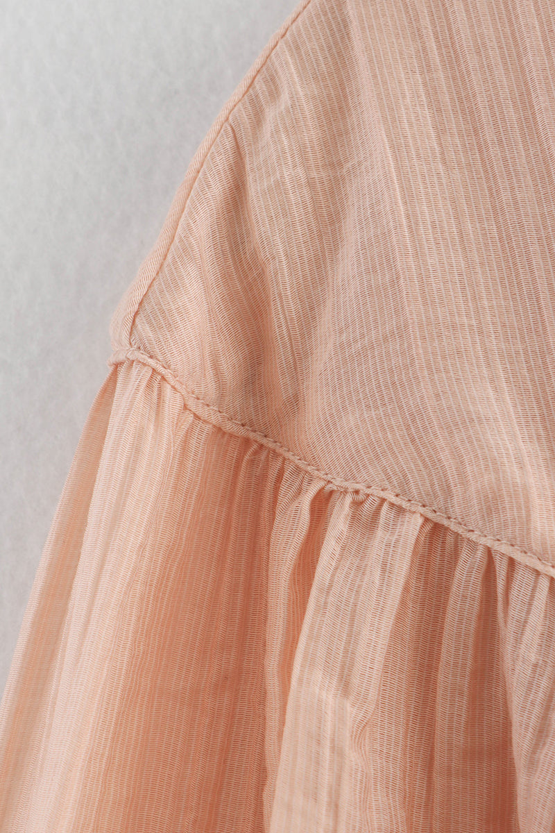 Casual Solid Color Lace Up O Neck Blouses