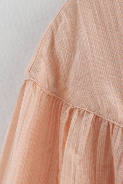 Casual Solid Color Lace Up O Neck Blouses