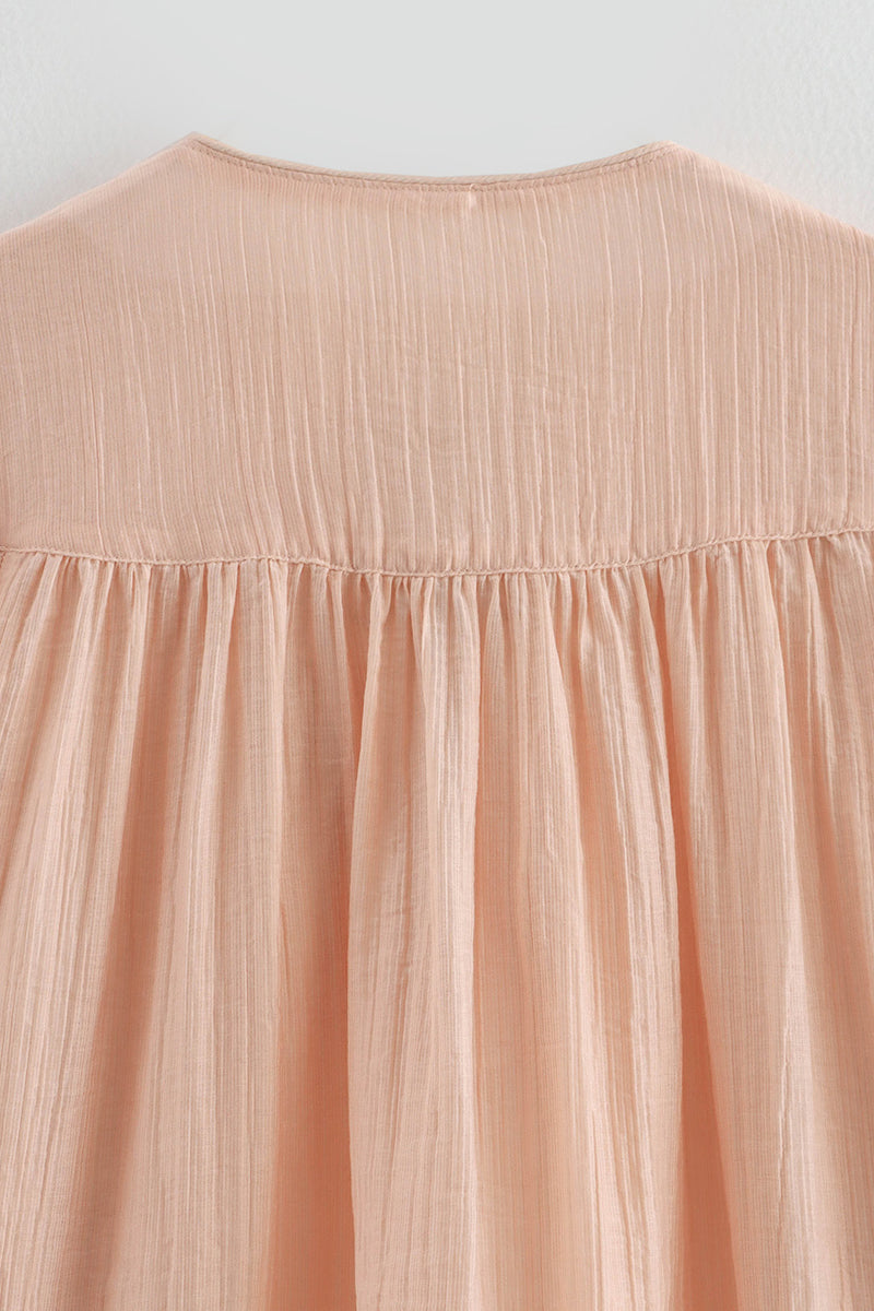 Casual Solid Color Lace Up O Neck Blouses