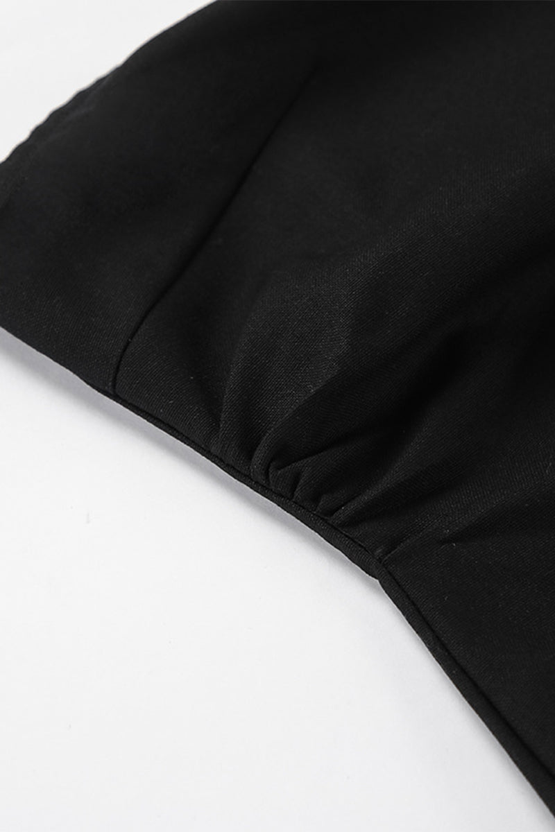 Sexy Solid Color Slit Zipper Strapless Tops