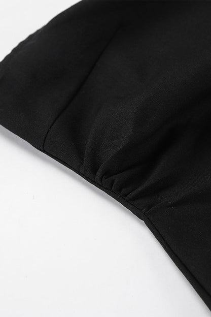 Sexy Solid Color Slit Zipper Strapless Tops