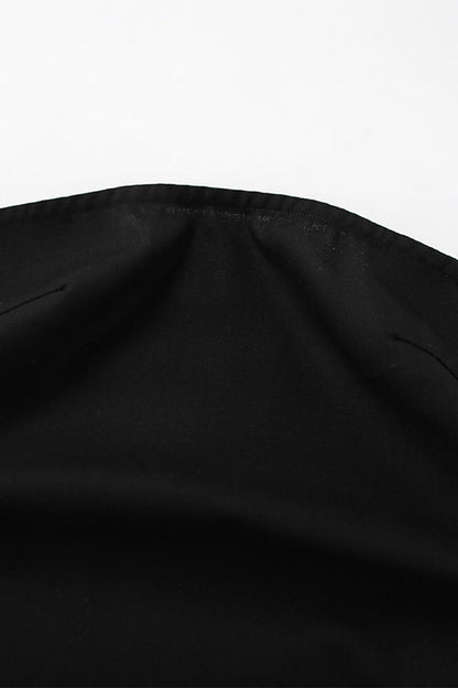 Sexy Solid Color Slit Zipper Strapless Tops