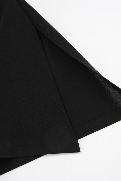 Sexy Solid Color Slit Zipper Strapless Tops