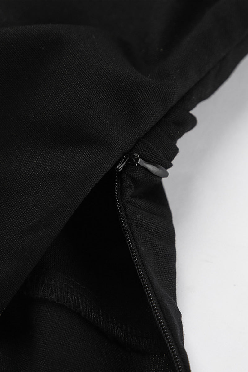 Sexy Solid Color Slit Zipper Strapless Tops