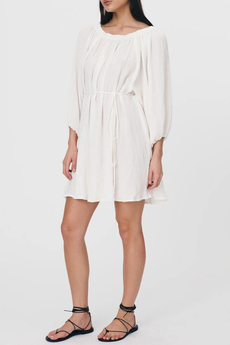 Sexy Lace Up Ruched Off Shoulder Long Sleeve Dresses