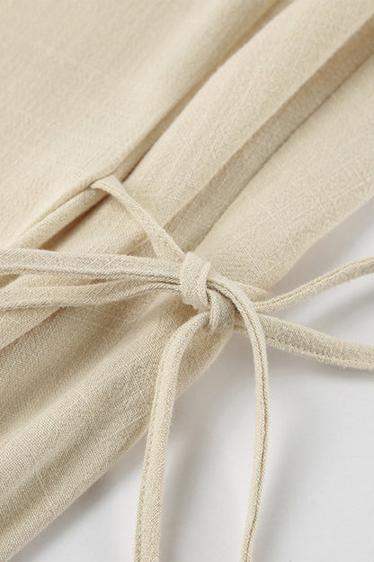 Casual Draw String V Neck Loose Jumpsuits