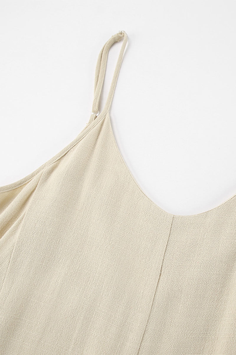 Casual Draw String V Neck Loose Jumpsuits