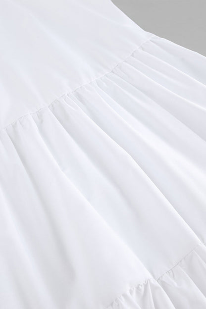 Casual Patchwork Ruffle O Neck Sleeveless Dresses