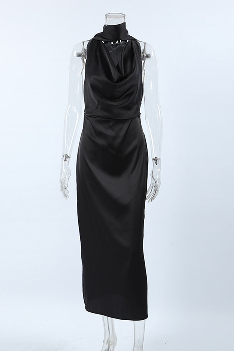 Sexy Lace Up Halter One Step Skirt Dresses