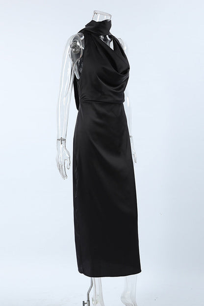 Sexy Lace Up Halter One Step Skirt Dresses