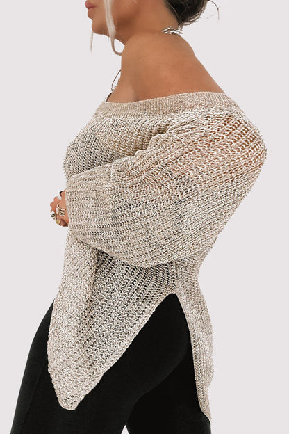 Sexy Solid Color Hollow Out Off Shoulder Tops