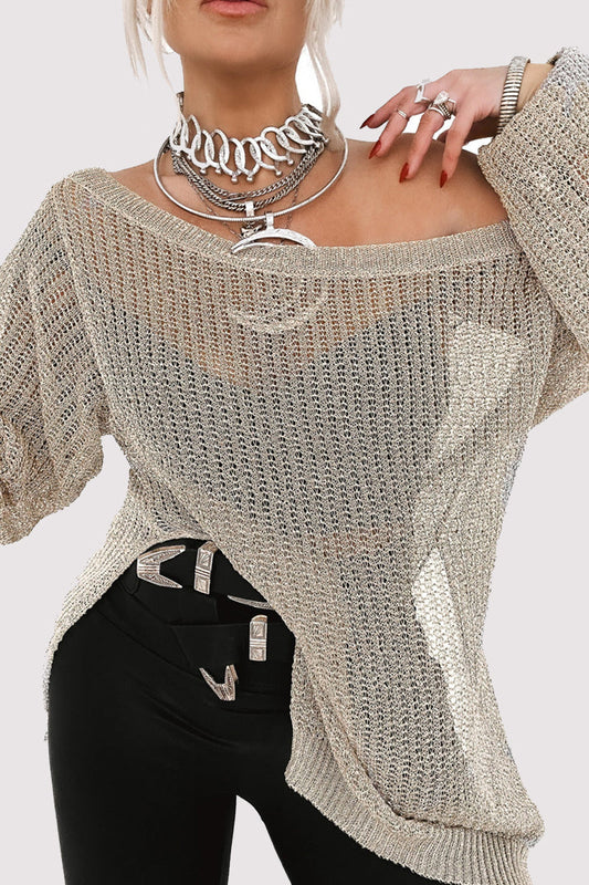 Sexy Solid Color Hollow Out Off Shoulder Tops