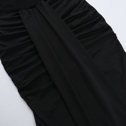 Off shoulder mesh patchwork ruched maxi dress  | Festival Outfits Women