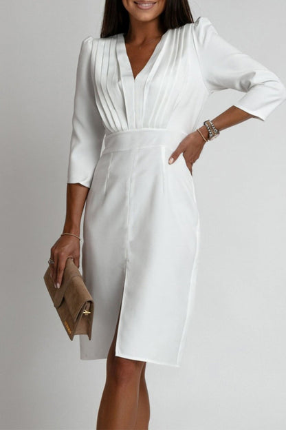 Sexy Slit V Neck Wrapped Skirt Dresses(4 Colors)