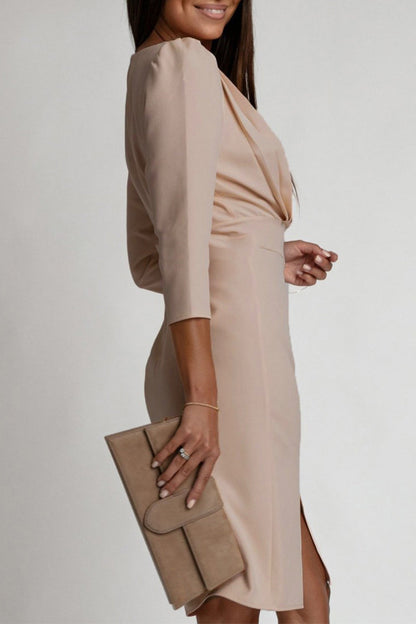 Sexy Slit V Neck Wrapped Skirt Dresses(4 Colors)