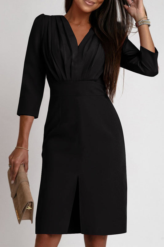 Vestidos sexys con falda cruzada y escote en V (4 colores)