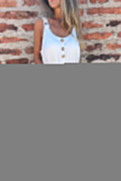 Casual Pocket Buttons Backless U Neck Boot Cut Jumpsuits(3 Colors)