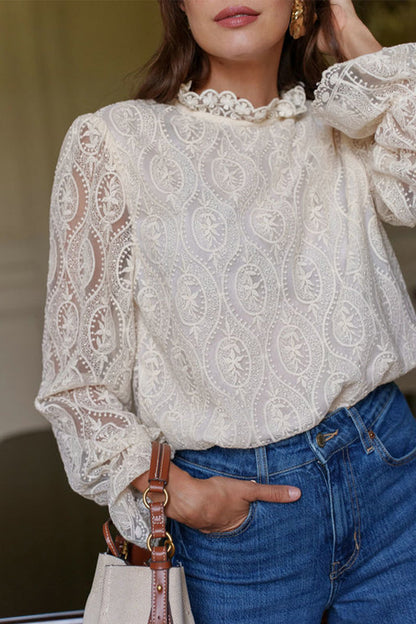 Sexy Lace Flounce Lotus Leaf Collar Blouses