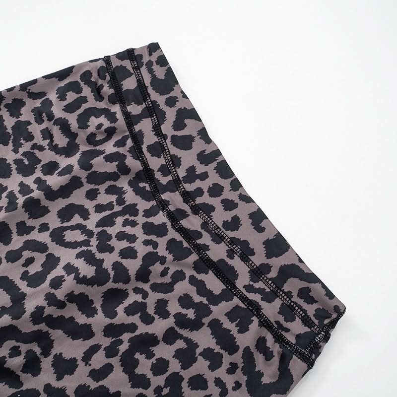 Square neck leopard print tank short pant set  | Festival Outfits Women