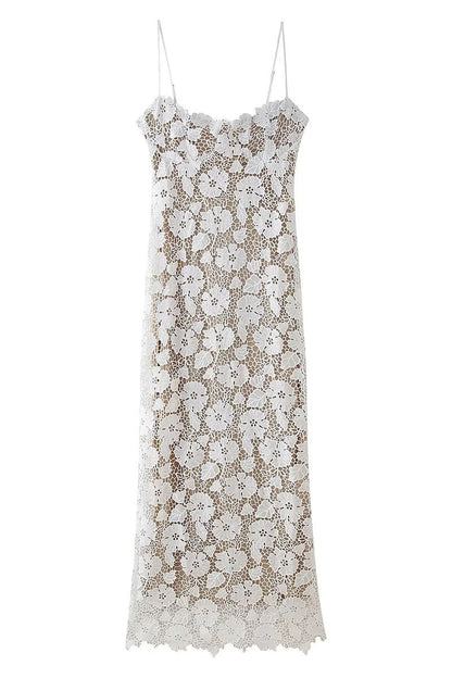 Sexy Lace Strap Design V Neck Long Dresses