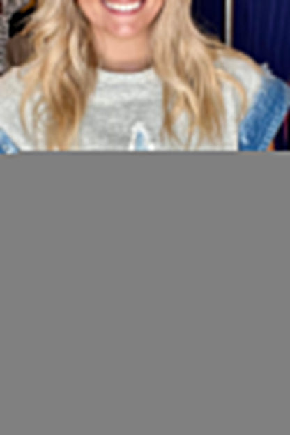 Casual The stars Distressed Patchwork O Neck T-Shirts