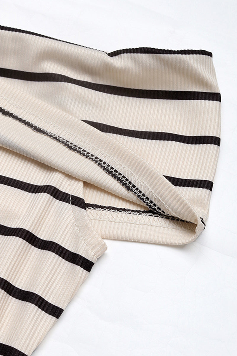 Camisetas sexys con hombros descubiertos, diseño de flores y patchwork a rayas