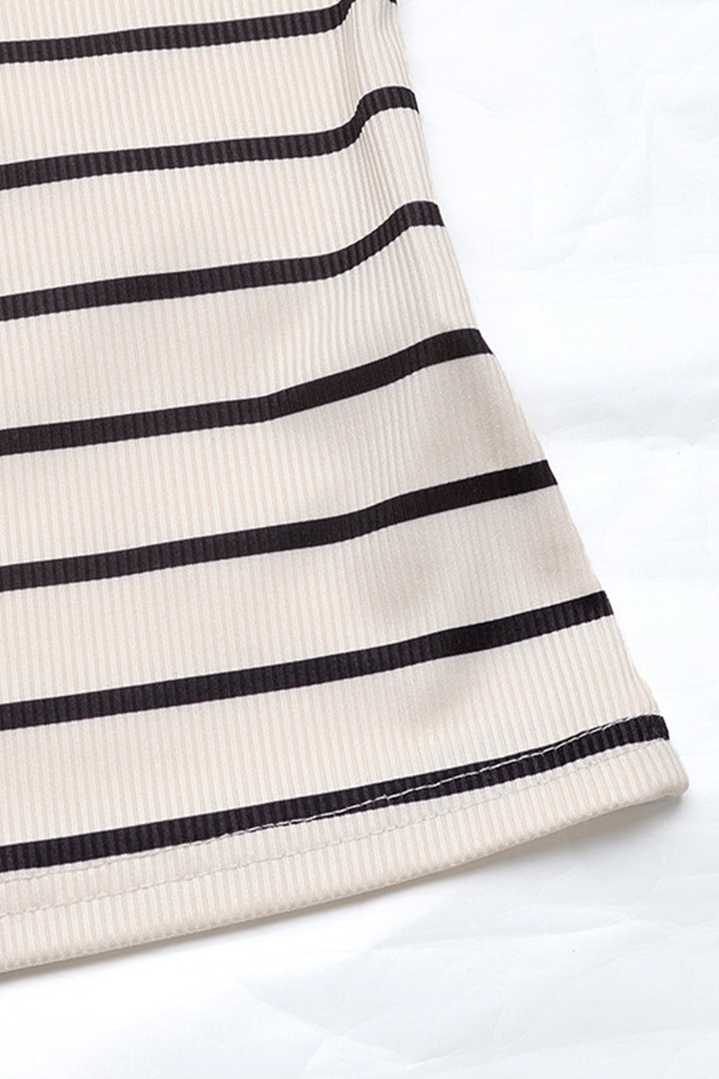 Camisetas sexys con hombros descubiertos, diseño de flores y patchwork a rayas