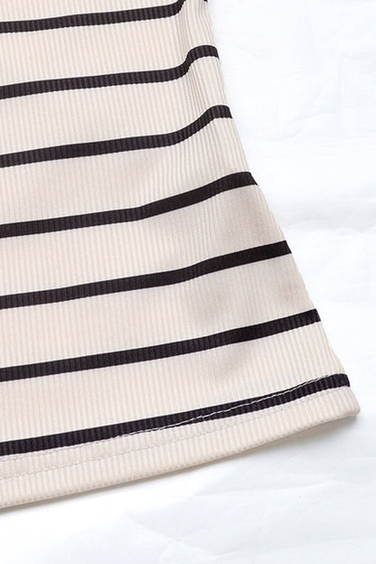 Camisetas sexys con hombros descubiertos, diseño de flores y patchwork a rayas