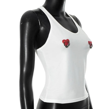 U neck sweetheart print o ring tank top  | Festival Outfits Women