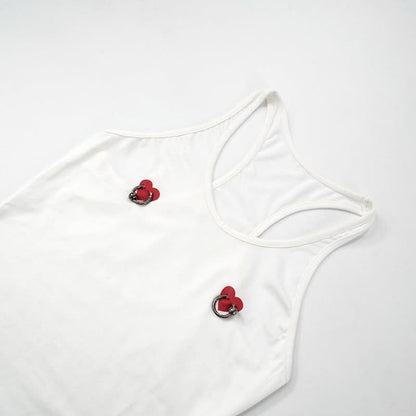 U neck sweetheart print o ring tank top  | Festival Outfits Women