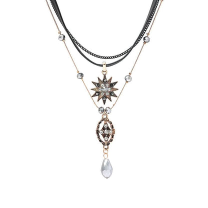 Cuban pendant layered beaded necklace  | Festival Outfits Women