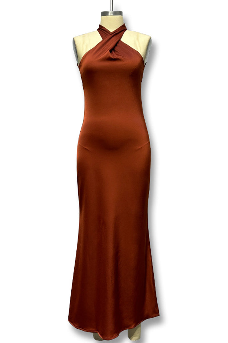 Elegant Backless Fishtail Halter Fishtail Dresses