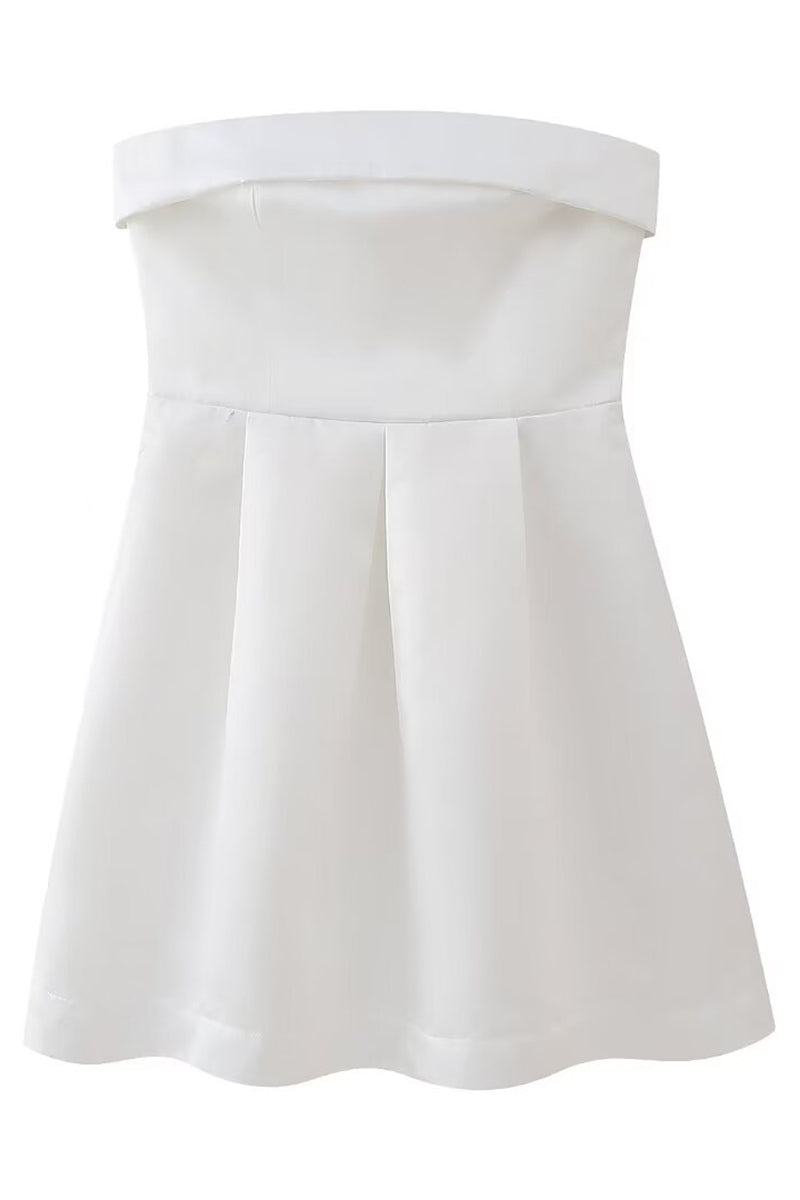 Sexy Ruched Zipper Strapless Strapless Dresses